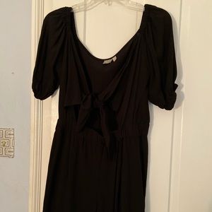 ASOS tie front romper with puff sleeve